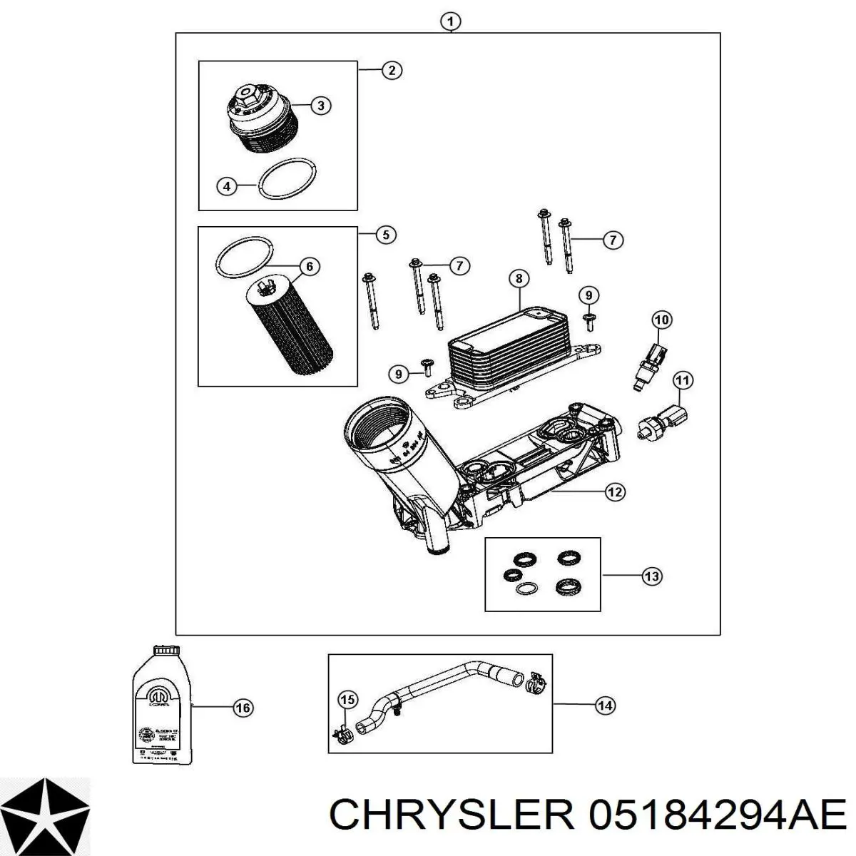 05184294AE Chrysler корпус масляного фильтра
