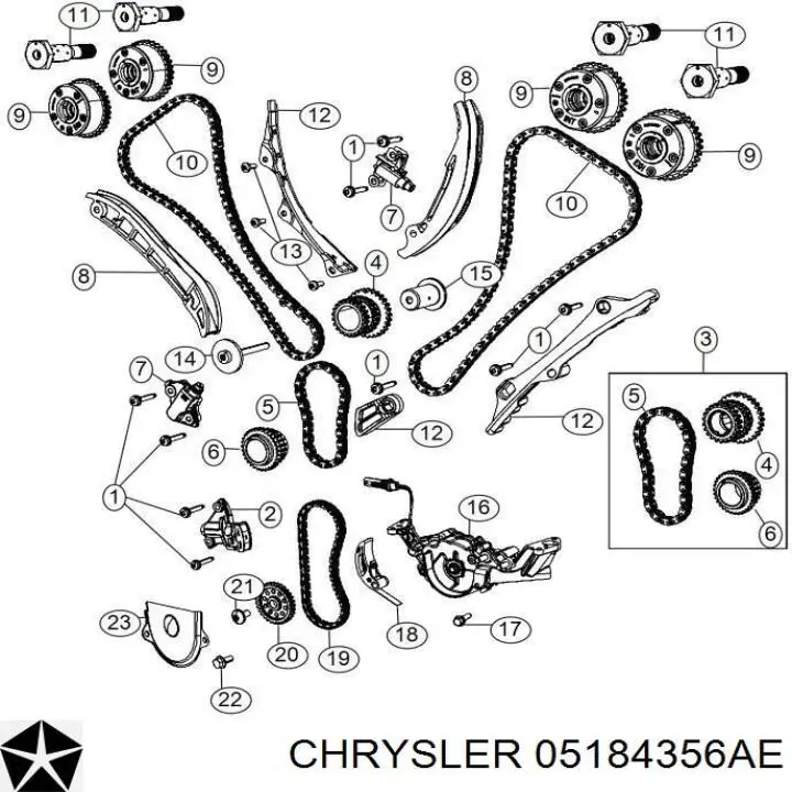 Звездочка-шестерня привода коленвала двигателя на Chrysler 200 