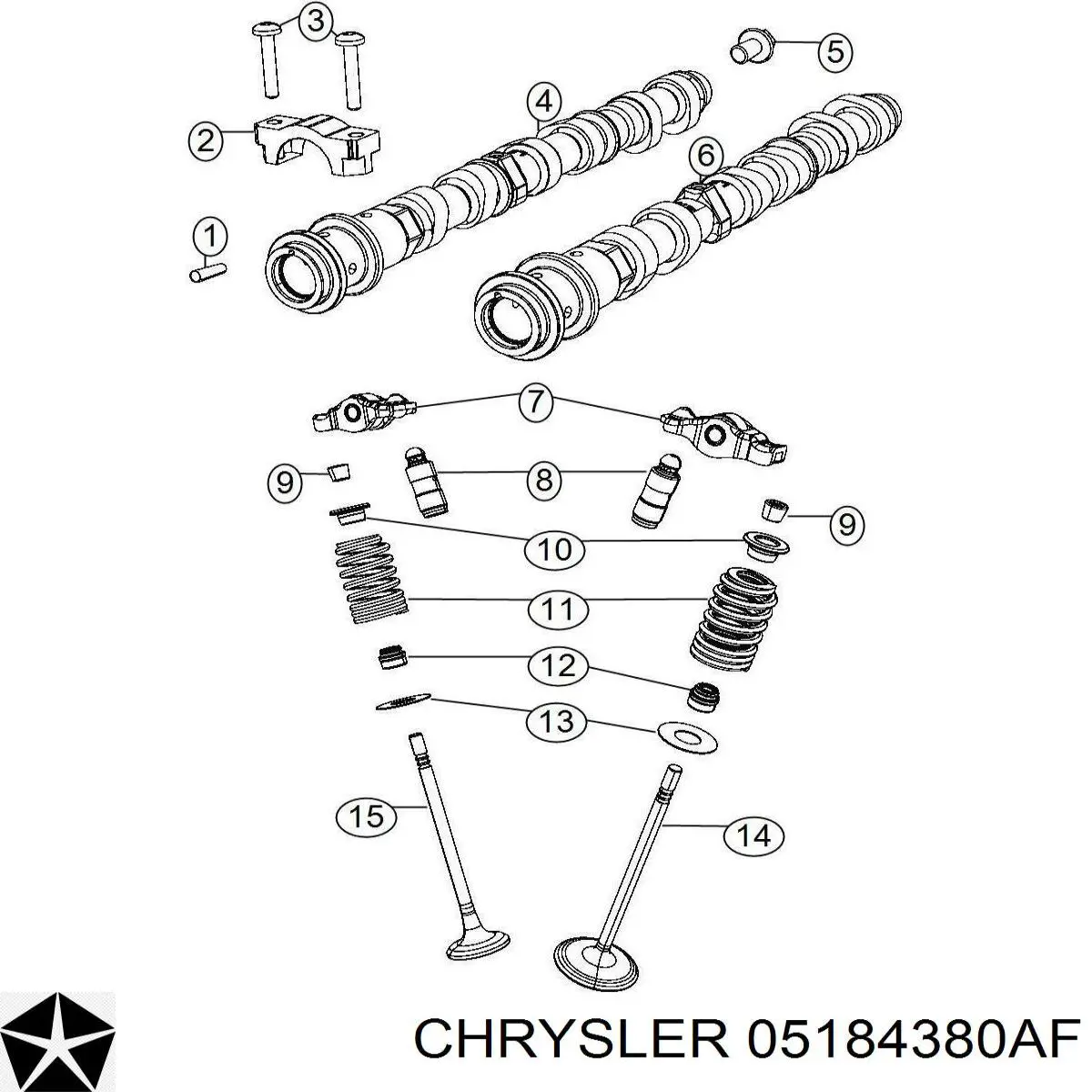 05184380AF Chrysler распредвал двигателя впускной правый