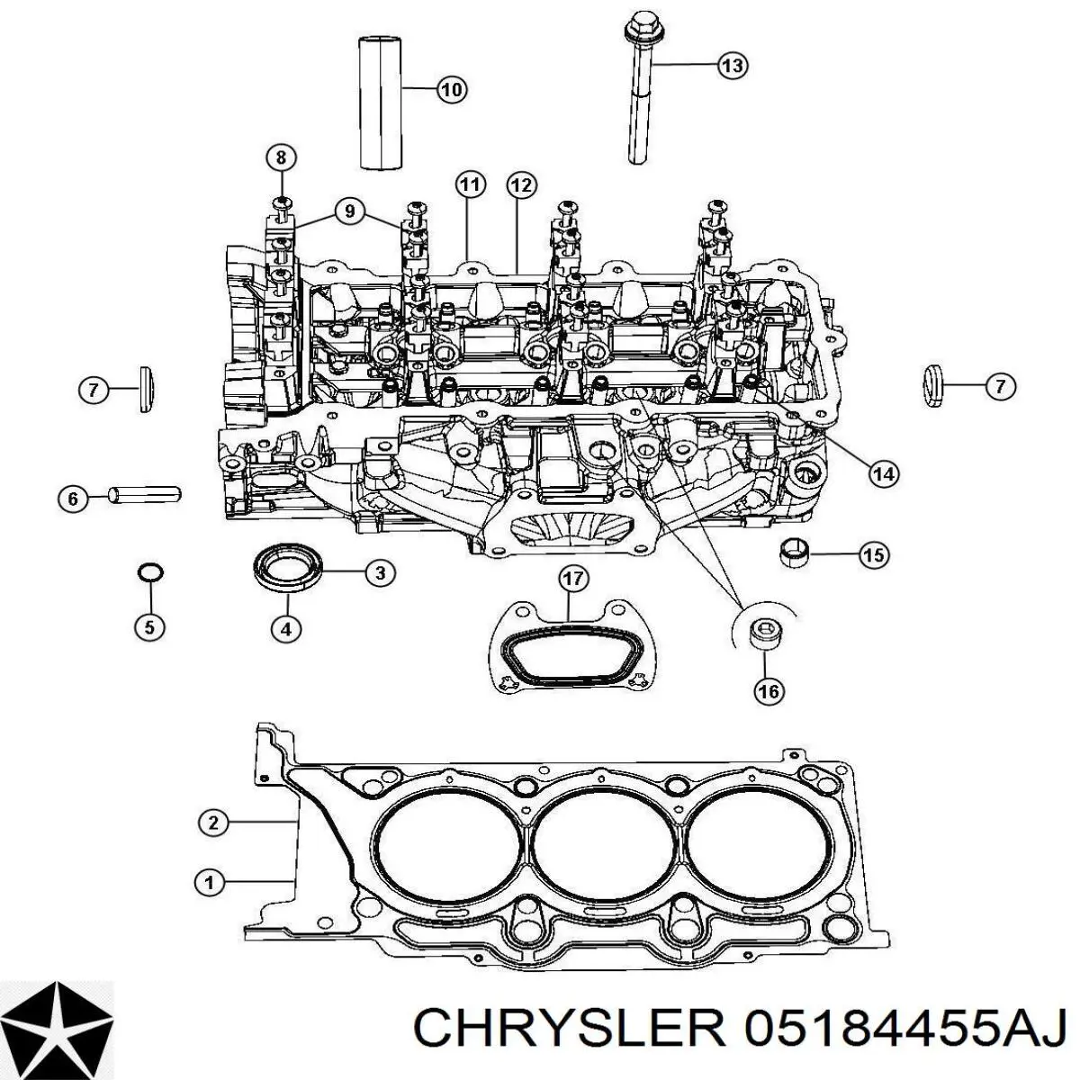 05184455AJ Chrysler vedante esquerdo de cabeça de motor (cbc)