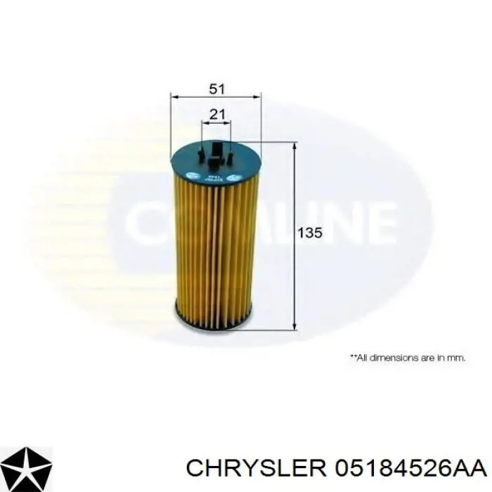 Фильтр очистки масла центробежный Chrysler 05184526AA цена, от 6.36 USD