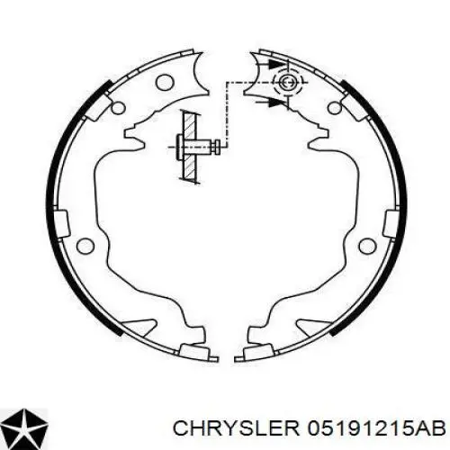 Купить 05191215AB Chrysler Колодки ручника/стояночного тормоза