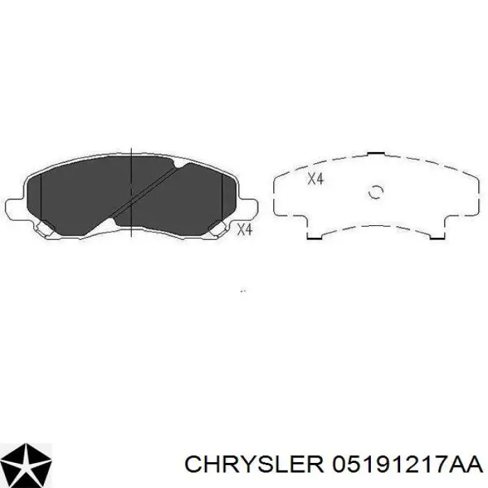Передние тормозные колодки 05191217AA Chrysler