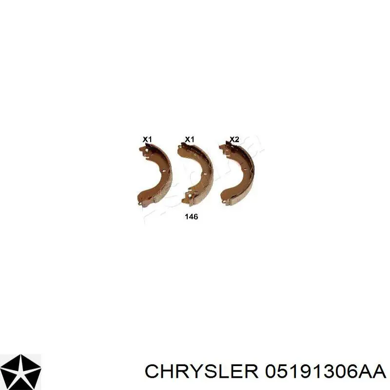Купить 05191306AA Chrysler Задние барабанные тормозные колодки