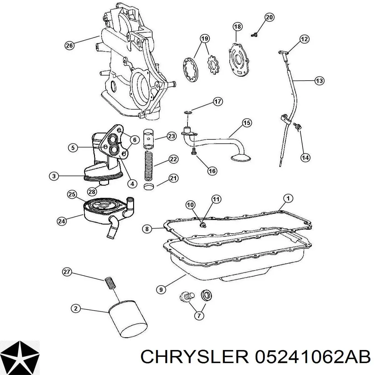 Прокладка поддона картера двигателя на Chrysler Voyager I ES 