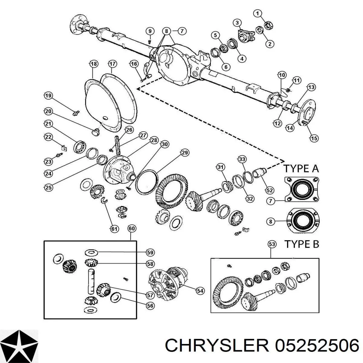 05252506 Chrysler диск фрикционный самоблокирующегося дифференциала, комплект