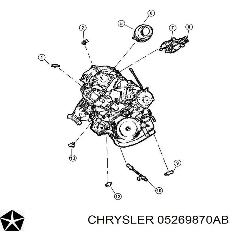 05269870AB Chrysler датчик температуры охлаждающей жидкости