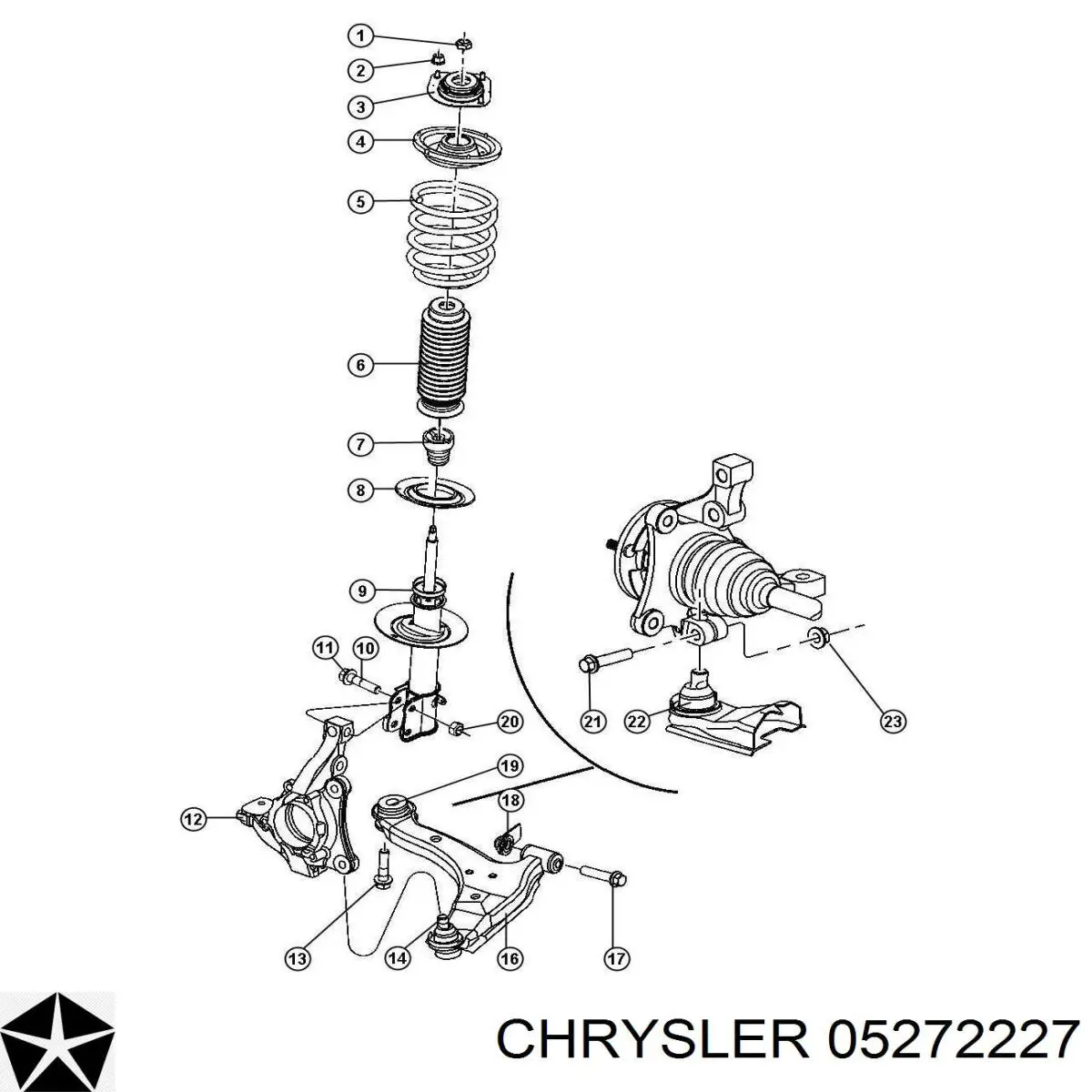 05272227 Chrysler подшипник опорный амортизатора переднего