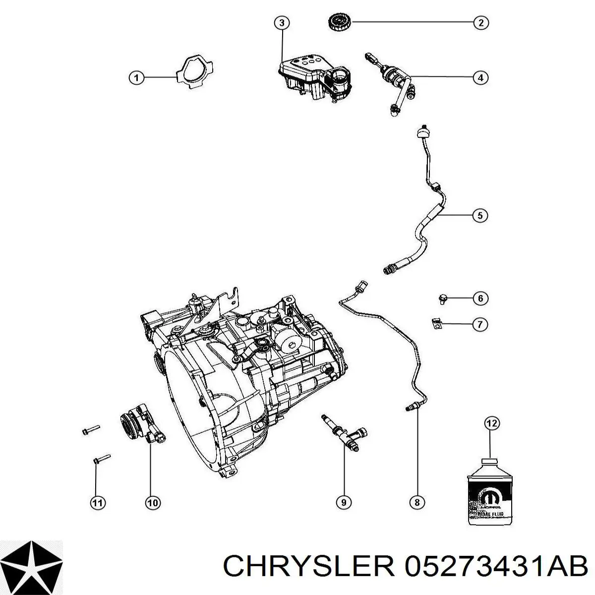 Рабочий цилиндр сцепления в сборе 05273431AB Chrysler