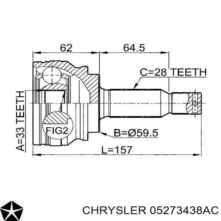 Привод правый Chrysler 5273438AC