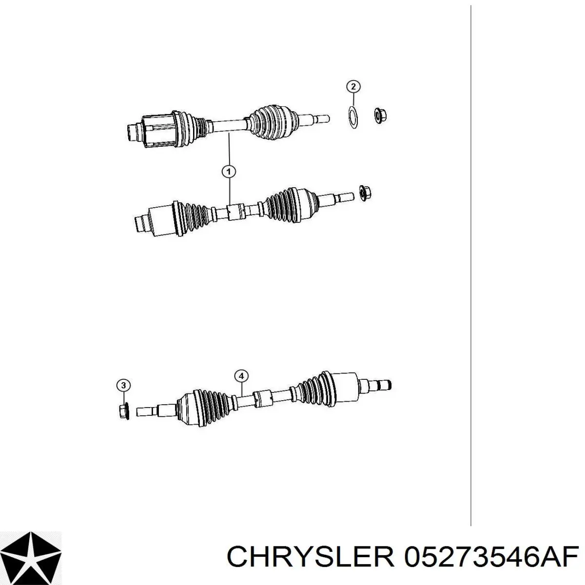 Привод передний правый Chrysler 05273546AF цена, от 71.57 USD