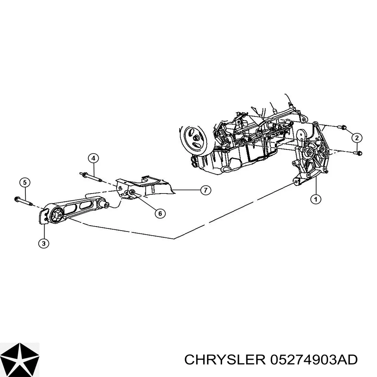Купить 05274903AD Chrysler Передняя опора двигателя