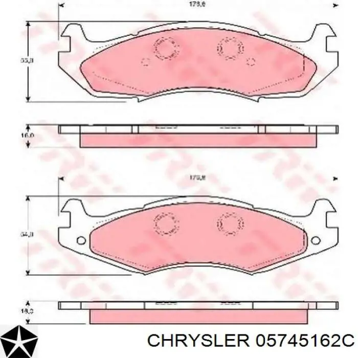 Колодки Chrysler 05745162C цена, от 39.02 USD
