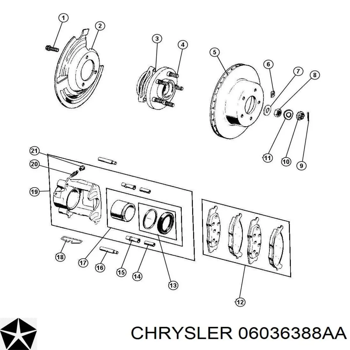 06036388AA Chrysler шпилька колесная задняя/передняя