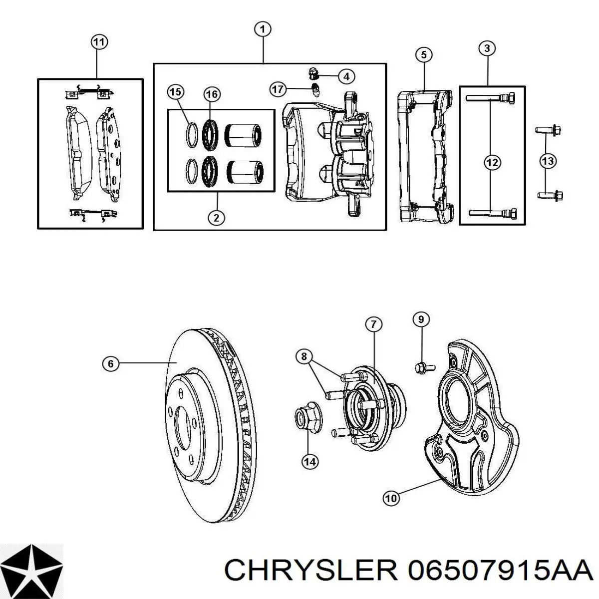 06507915AA Chrysler шпилька колесная задняя/передняя