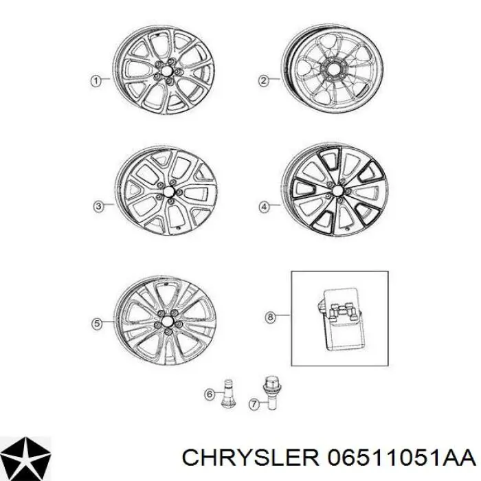 06511051AA Chrysler колесный болт