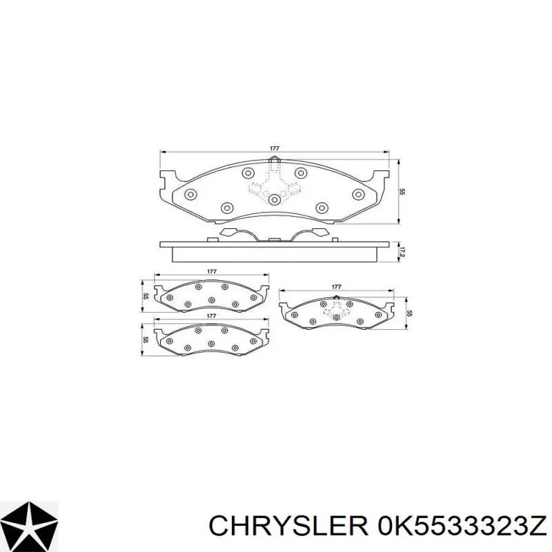 Купить 0K5533323Z Chrysler Колодки тормозные