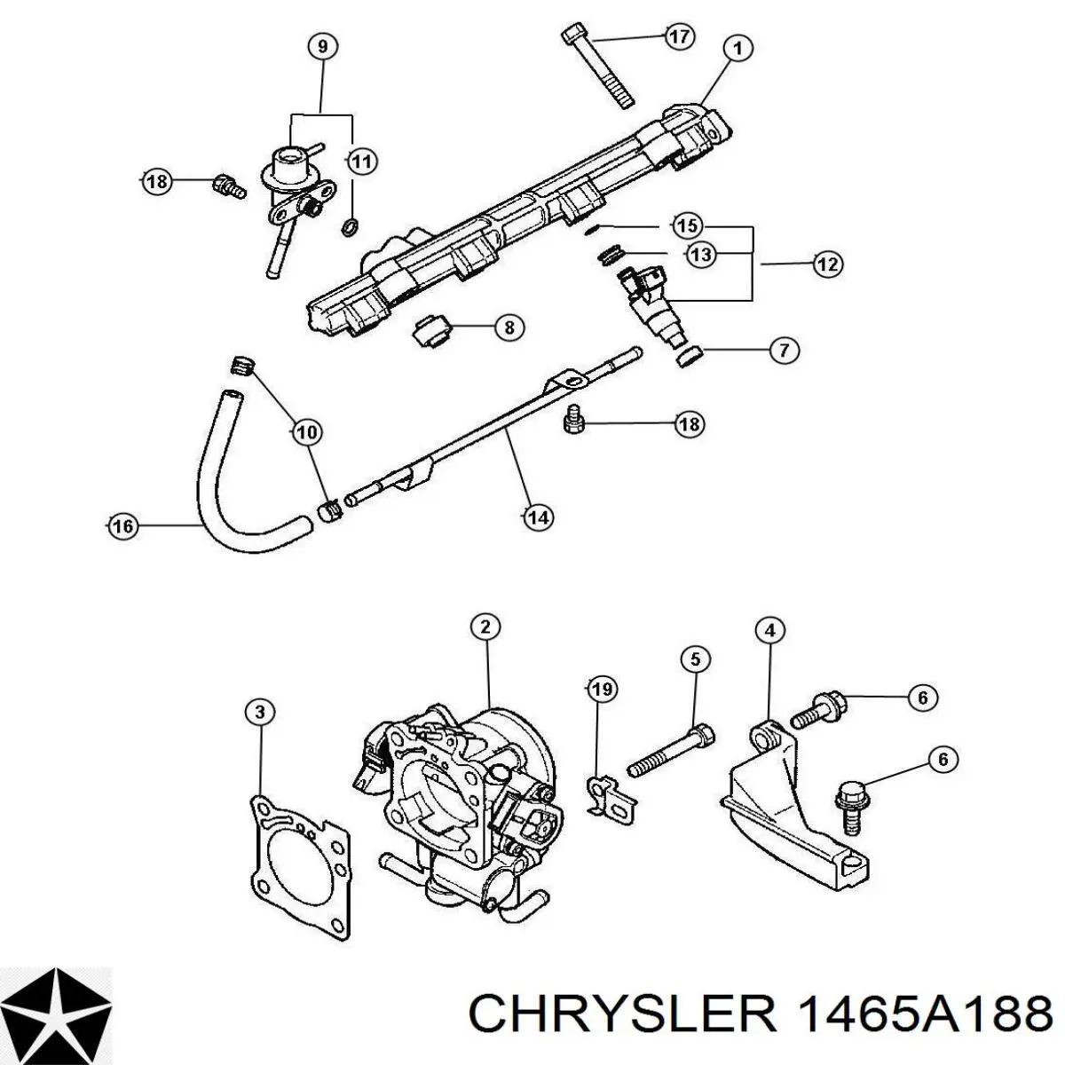 1465A188 Chrysler кольцо (шайба форсунки инжектора посадочное)