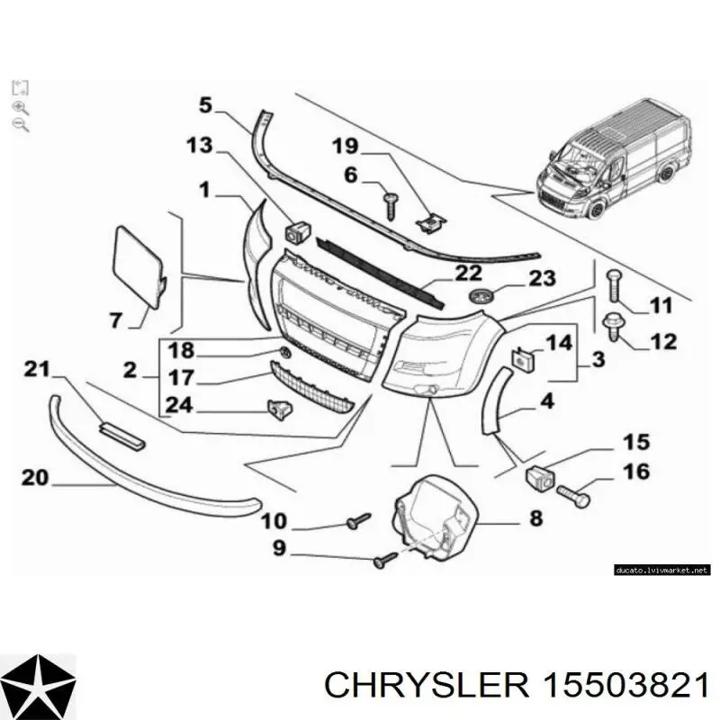 15503821 Chrysler болт (гайка крепежа)