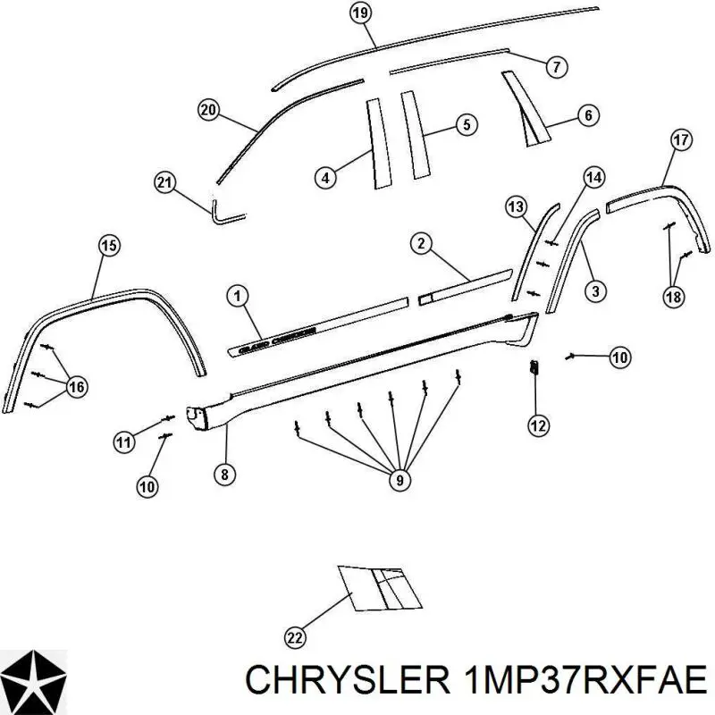Молдинг арки колеса заднего, левый Chrysler 1MP37RXFAE цена, от 31.74 USD