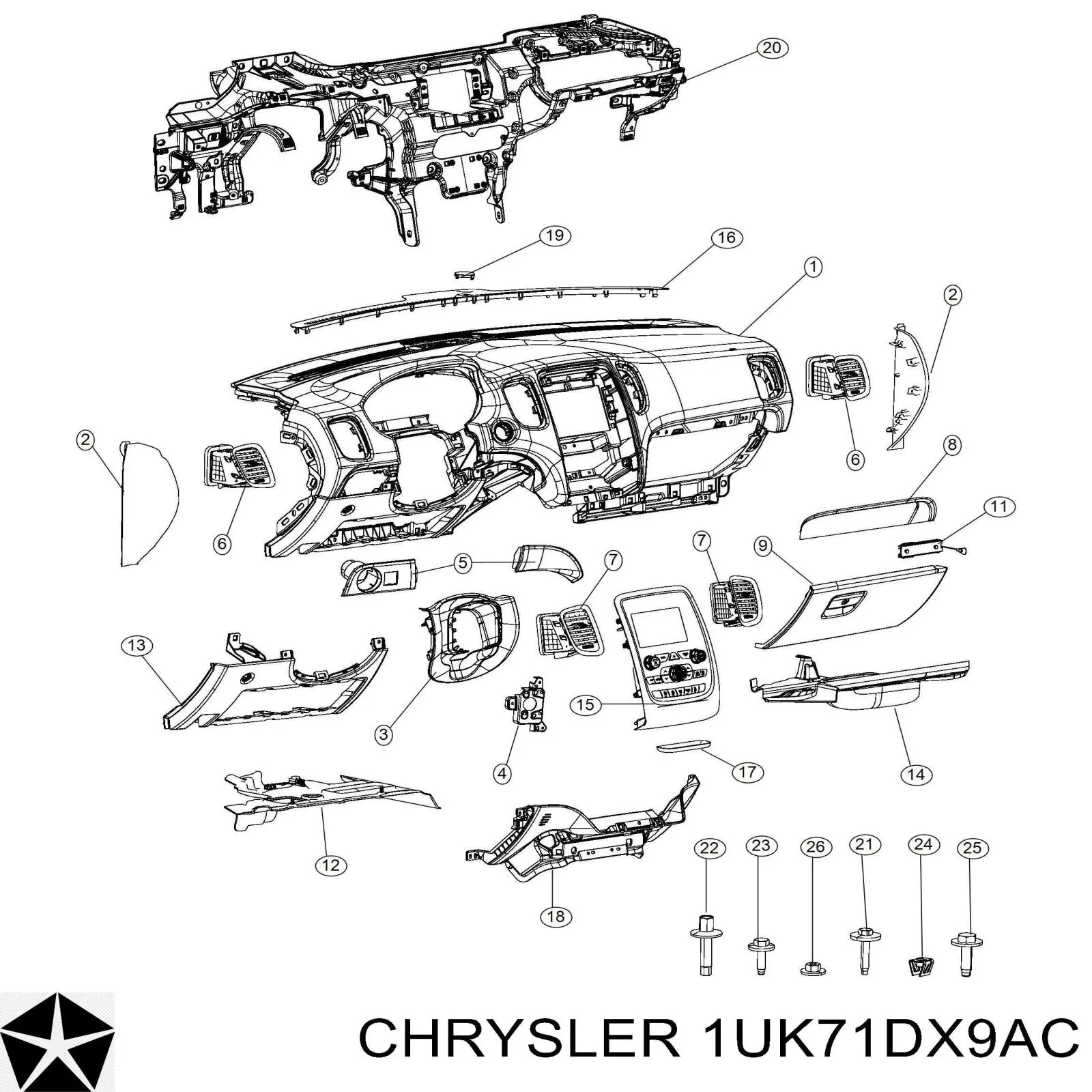  Chrysler 1UK71DX9AC цена, от 45.61 USD
