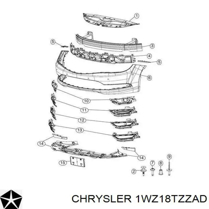 Передний бампер на Chrysler 200 