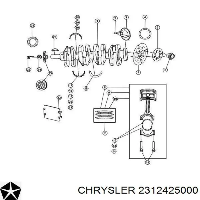 2312425000 Chrysler polia de cambota