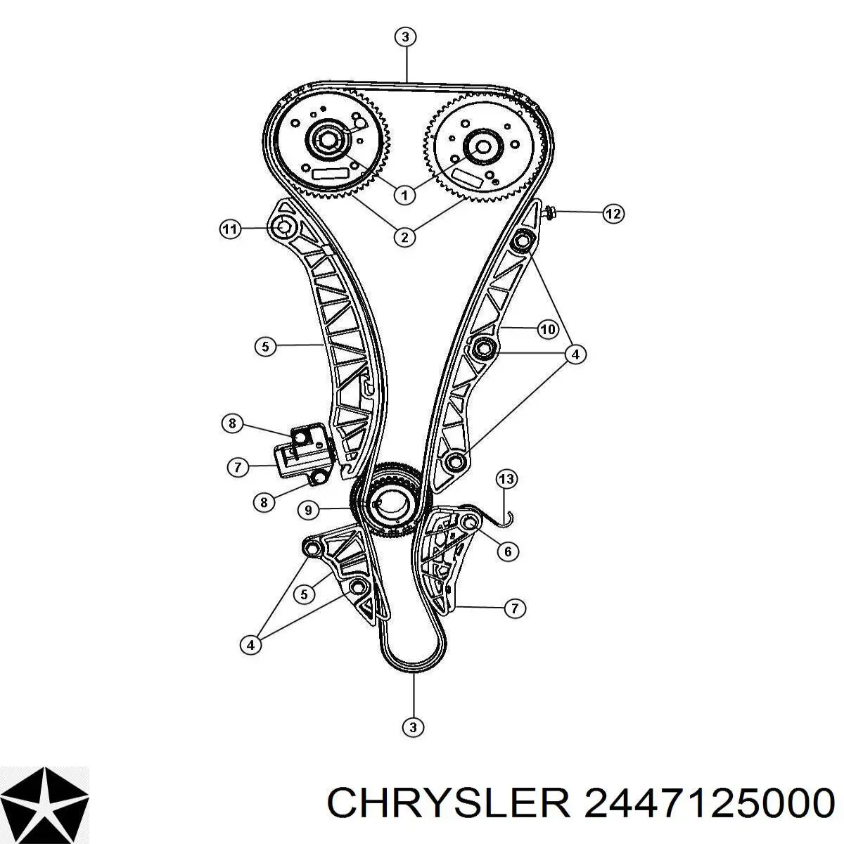 2447125000 Chrysler amortecedor de cadeia de bomba de óleo