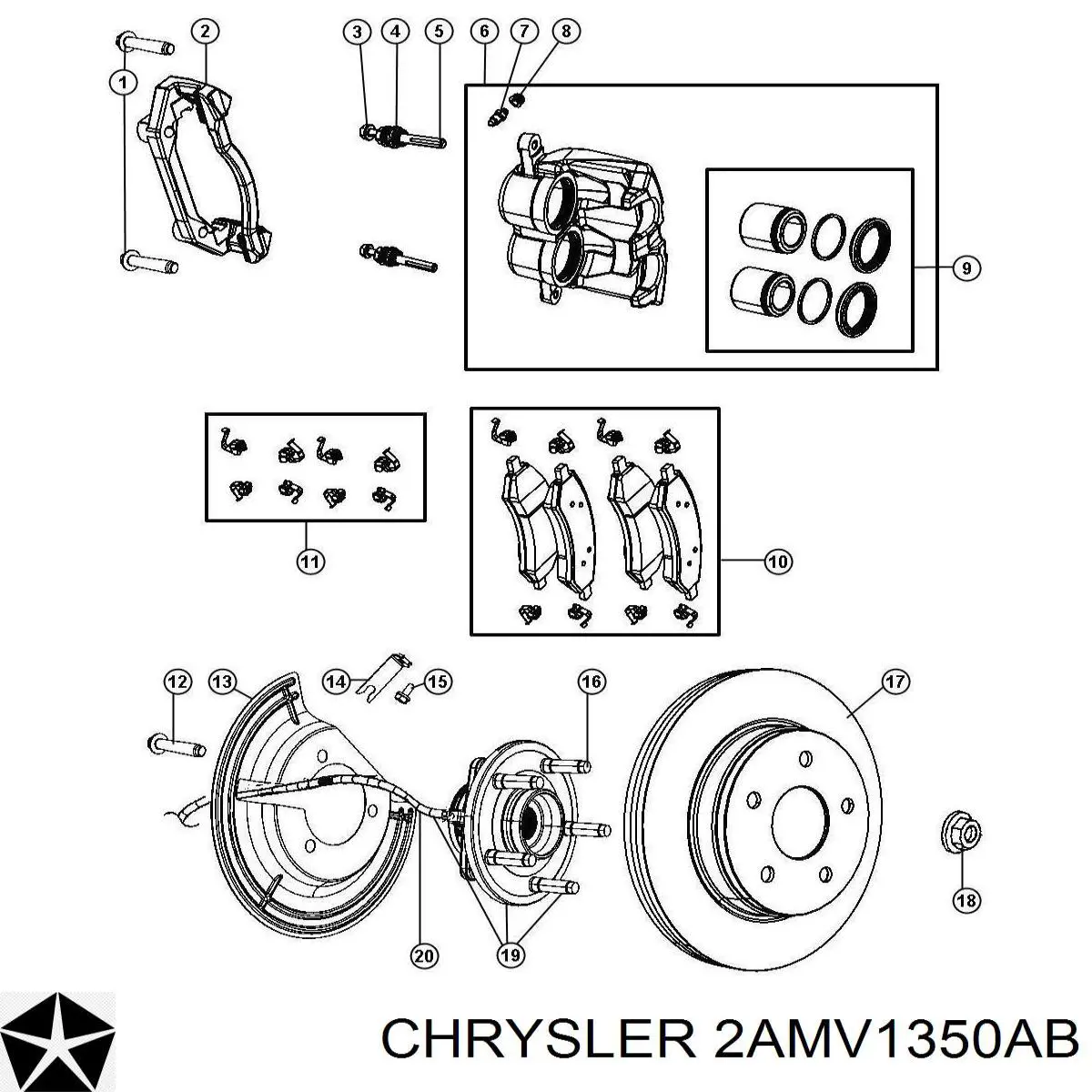 2AMV1350AB Chrysler Колодки передние
