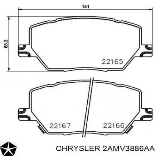  Chrysler 2AMV3886AA цена, от 124.78 USD