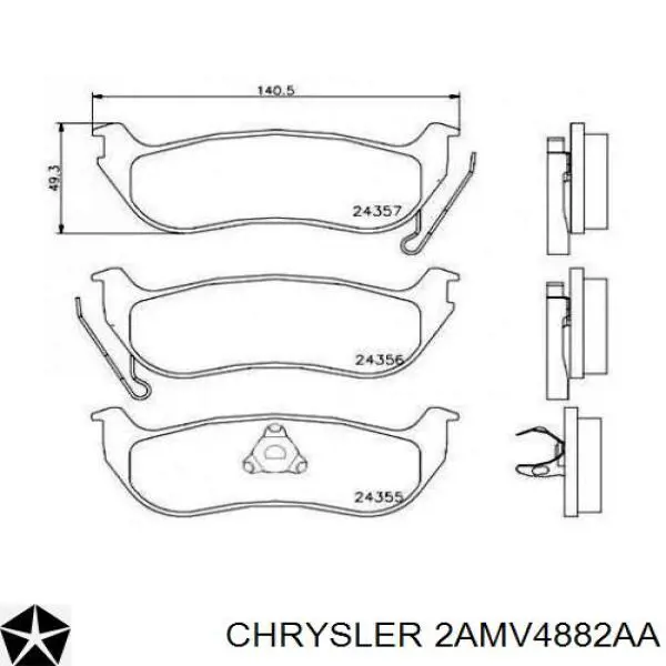 2AMV4882AA Chrysler задние тормозные колодки