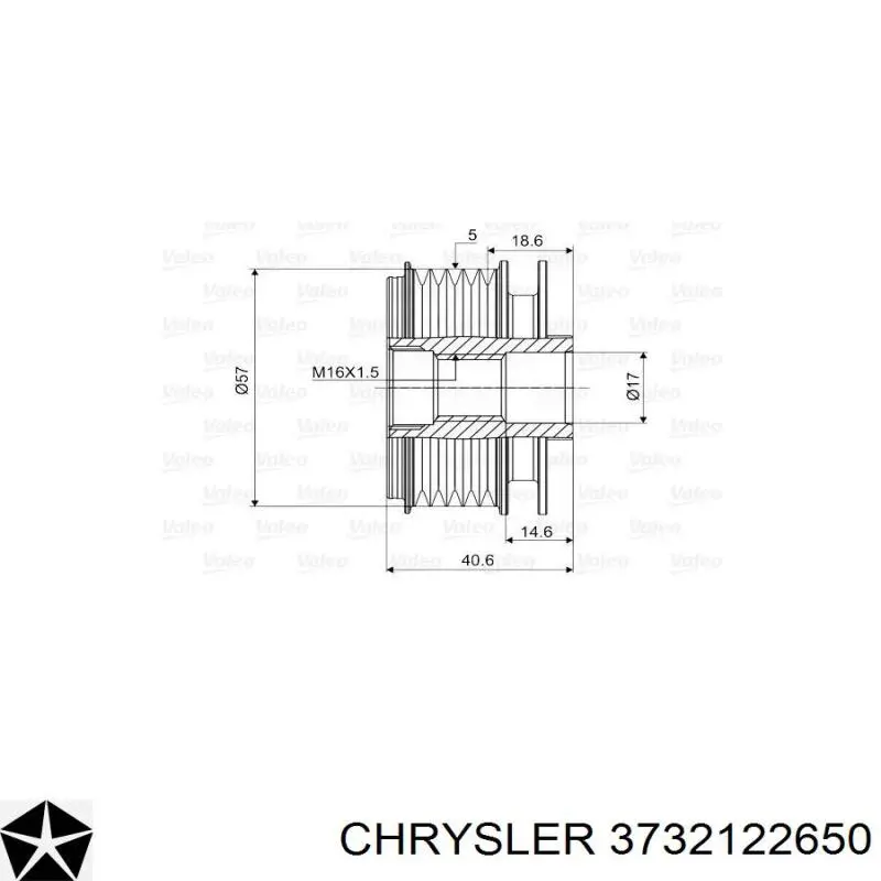 3732122650 Chrysler Обгонная муфта генератора