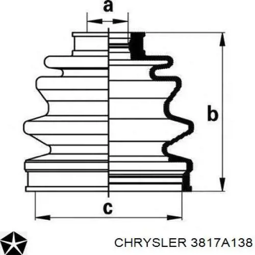 3817A138 Chrysler Пыльник ШРУСа передней полуоси внутренний