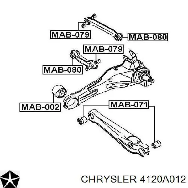 Сайлентблок заднего продольного нижнего рычага Chrysler 4120A012 цена, от 15.18 USD