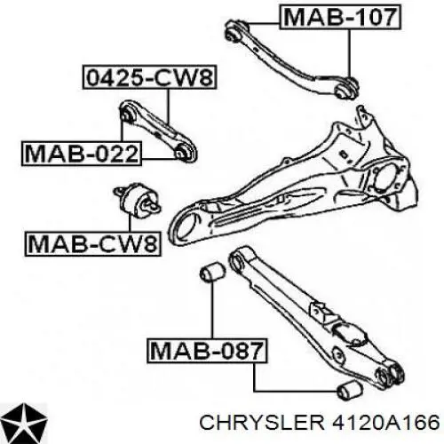 4120A166 Chrysler сайлентблок заднего продольного рычага передний