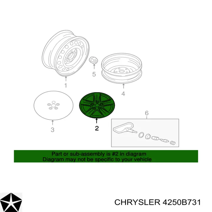 4250B731 Chrysler discos de roda de aleação ligeira (de aleação ligeira, de titânio)