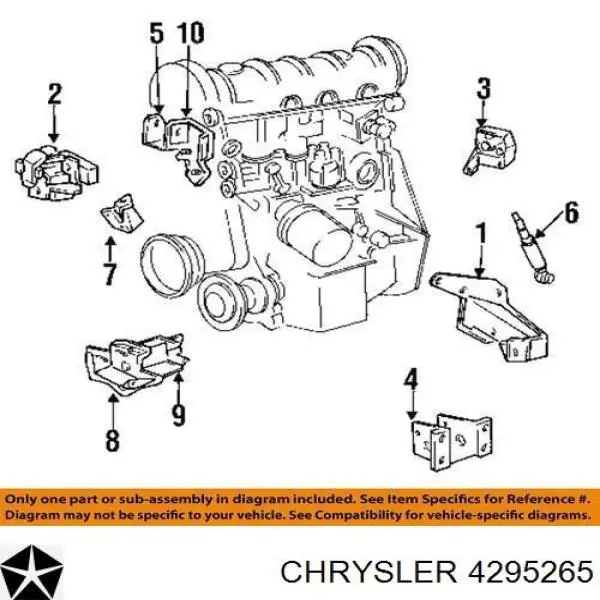 Подушка (опора) двигателя правая на Крайслер Лебарон GTS (Chrysler Lebaron)