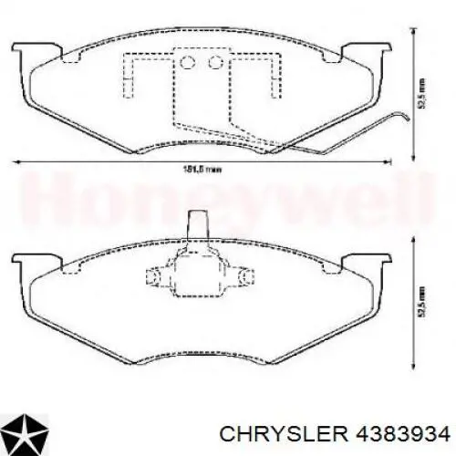 4383934 Chrysler Колодки передние