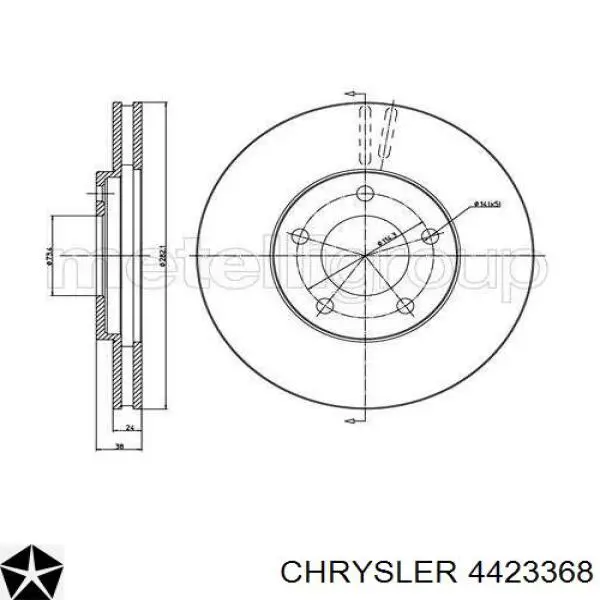 Тормоз дисковый передний Chrysler 4423368 цена, от 34.82 USD