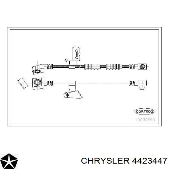 4423447 Chrysler Шланг тормозной левый передний