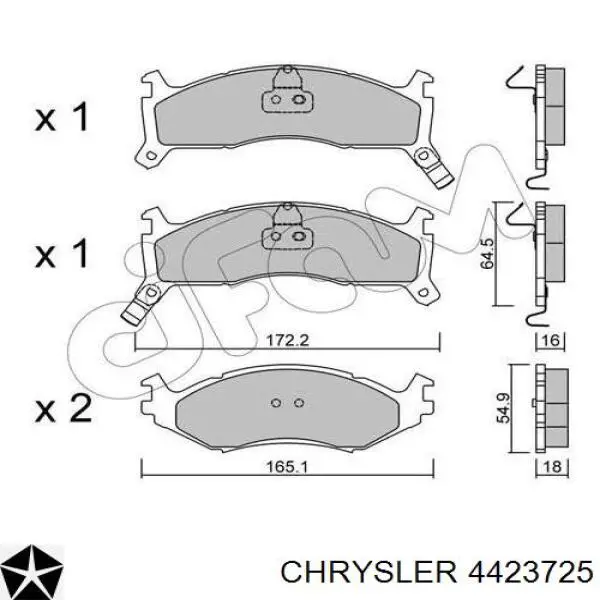 Передние тормозные колодки 4423725 Chrysler