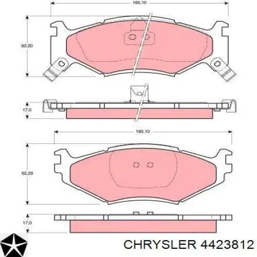 Передние тормозные колодки 4423812 Chrysler