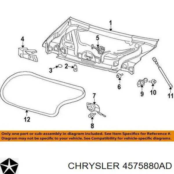 4575880AA Chrysler уплотнитель крышки багажника