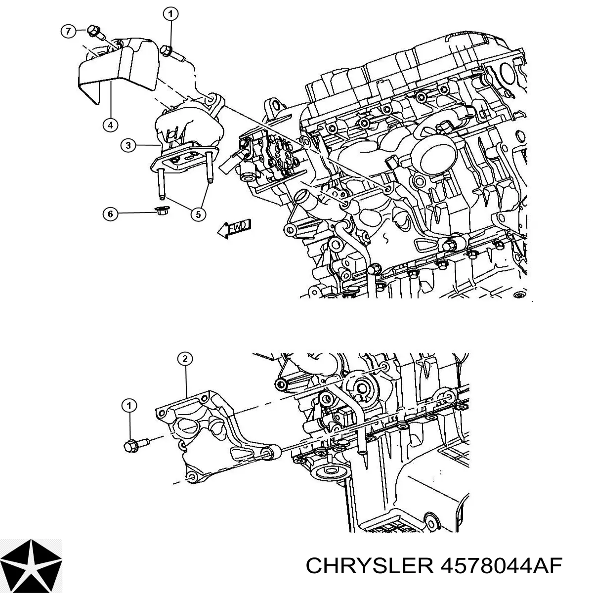 Гидроопора двигателя передняя Chrysler 4578044AF цена, от 44.91 USD