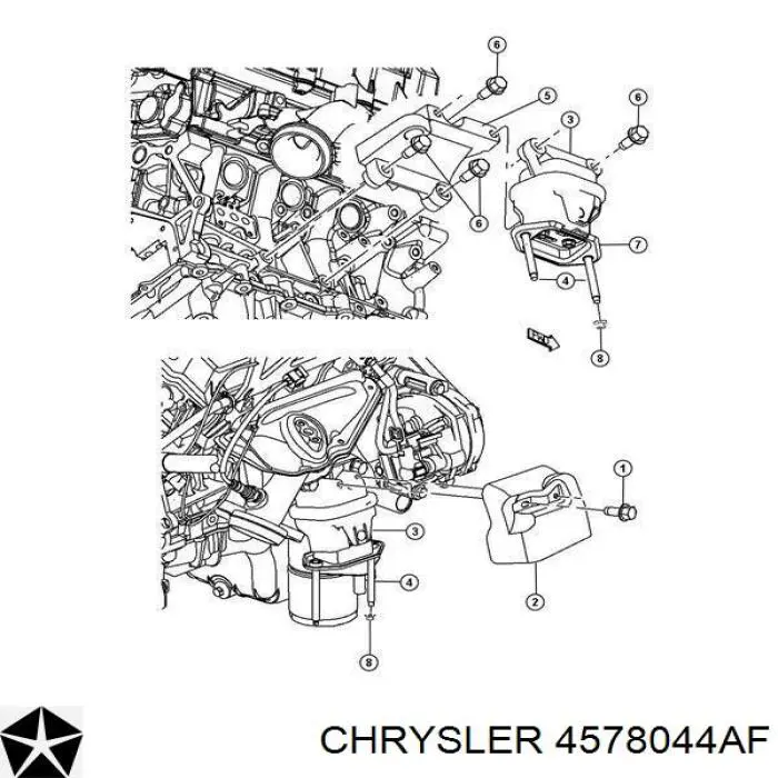 Передняя опора двигателя 04578044AF Chrysler
