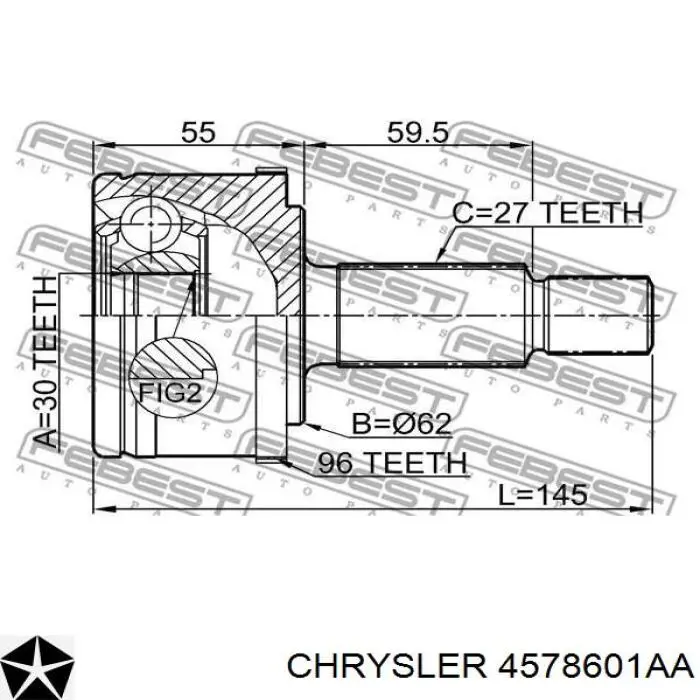 NCV12508 GSP Полуось передняя левая