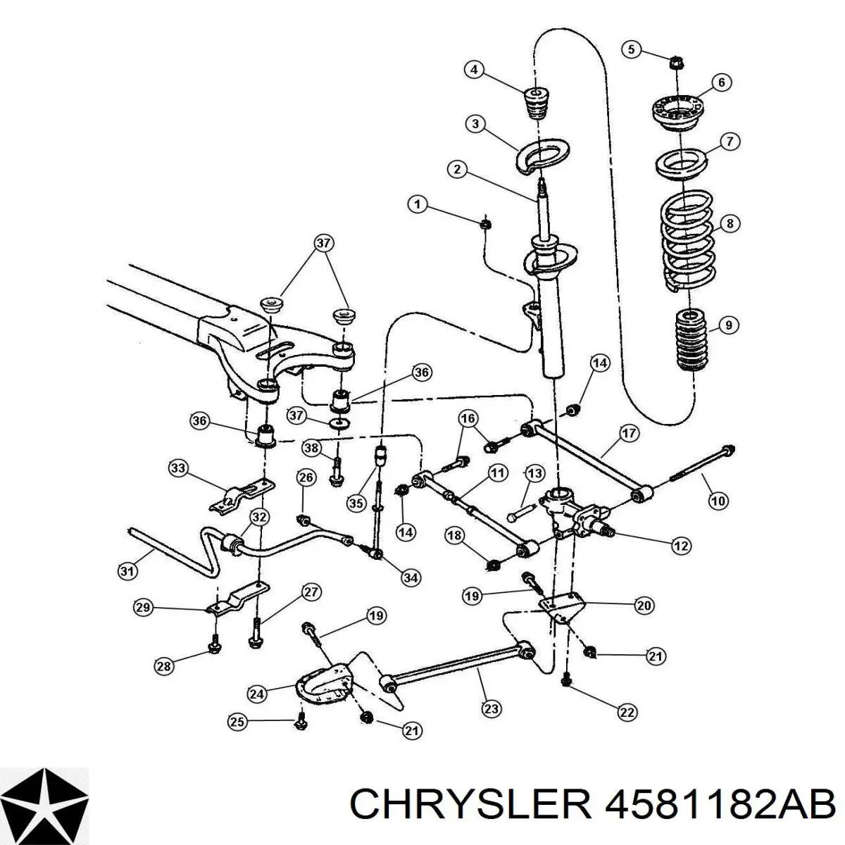 4581182AB Chrysler буфер (отбойник амортизатора заднего)