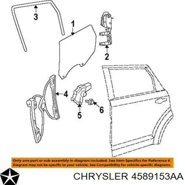 4589153AA Chrysler мотор стеклоподъемника двери передней левой