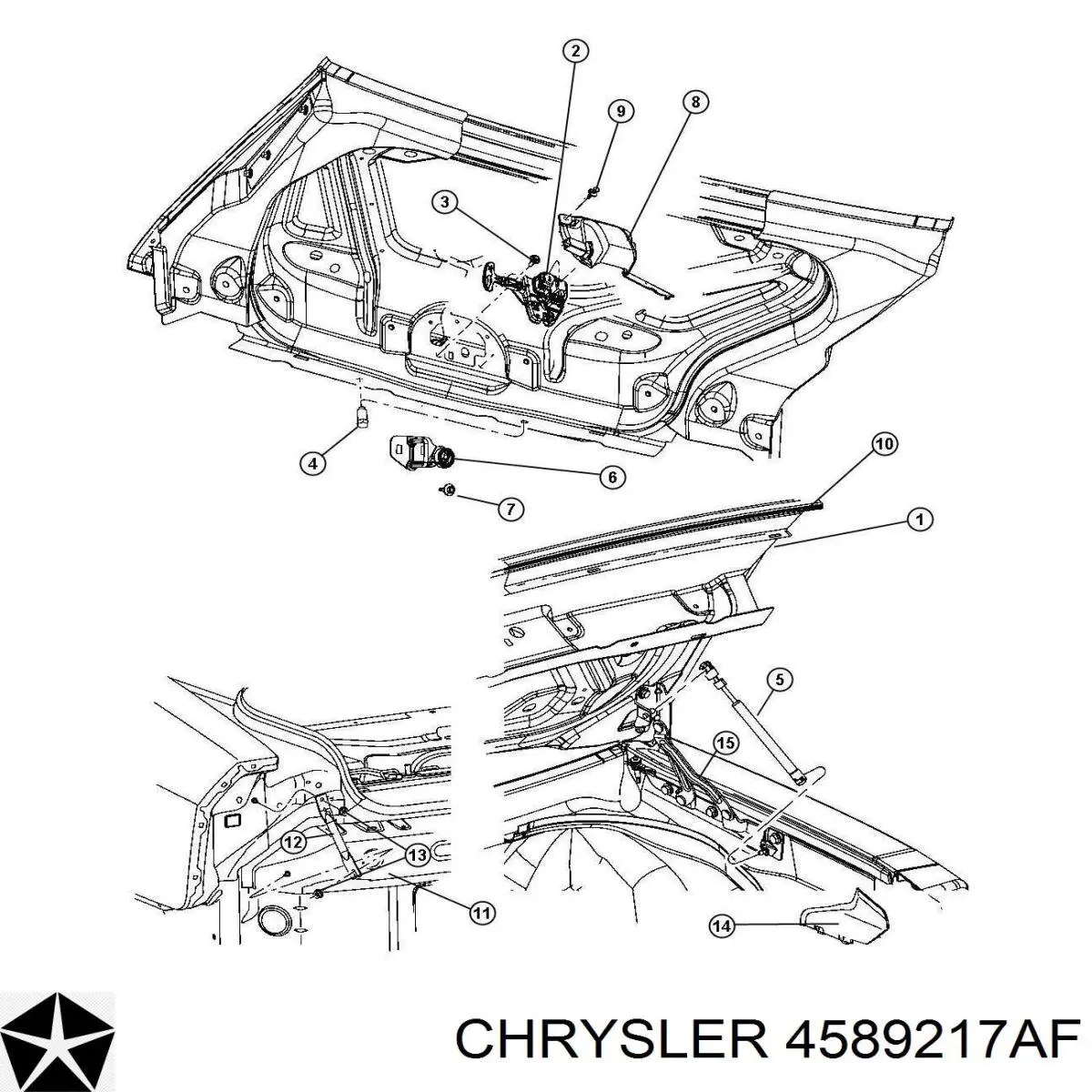 Замок двери багажника Chrysler 4589217AF цена, от 61.34 USD
