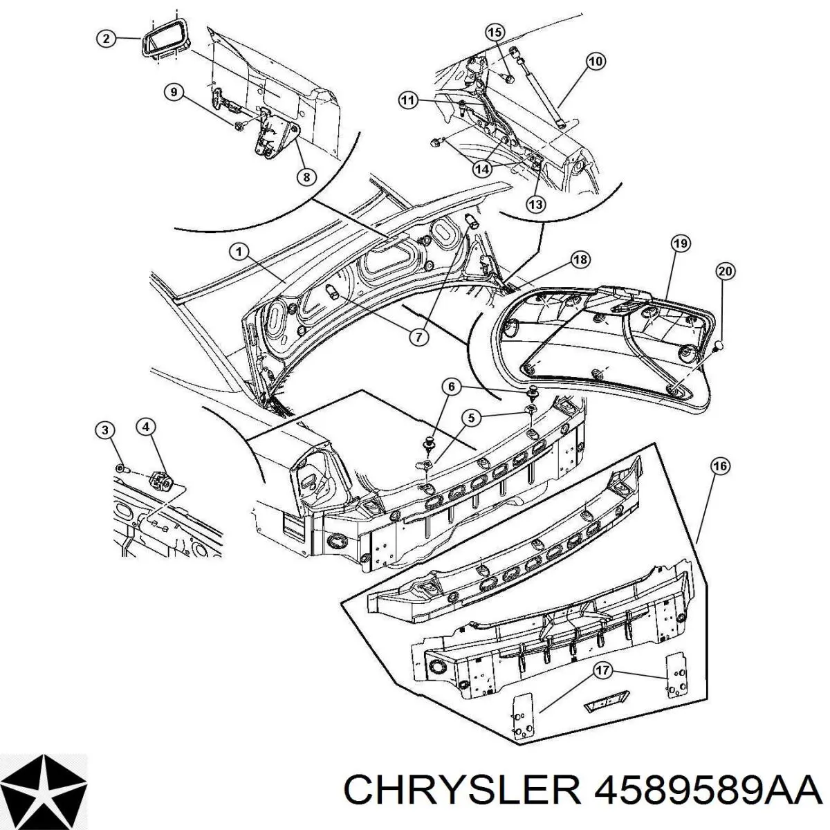 4589589AA Chrysler амортизатор багажника